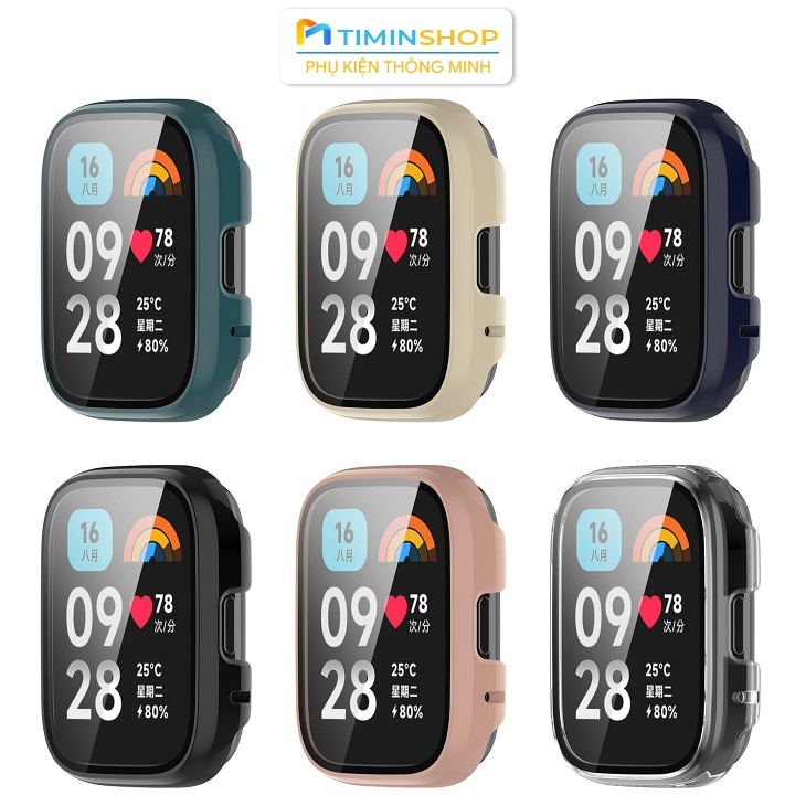 Ốp cho Xiaomi Redmi Watch 3 Active 46mm - Chất PC + kính cường lực (OCLMI3A)