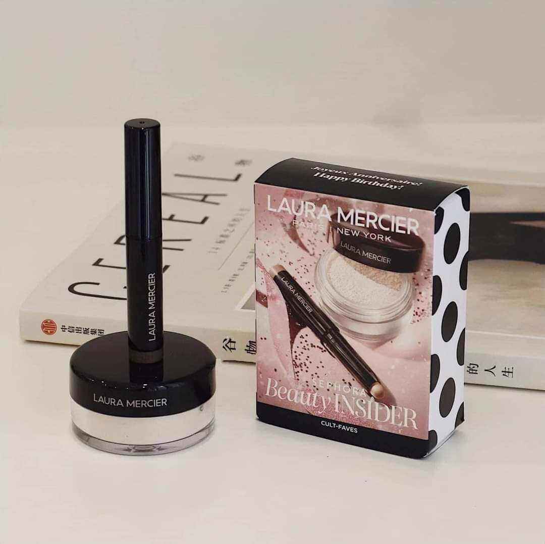 Set Laura Mercier phấn phủ và nhũ mắt mini size hàng Sephora - LeeStore