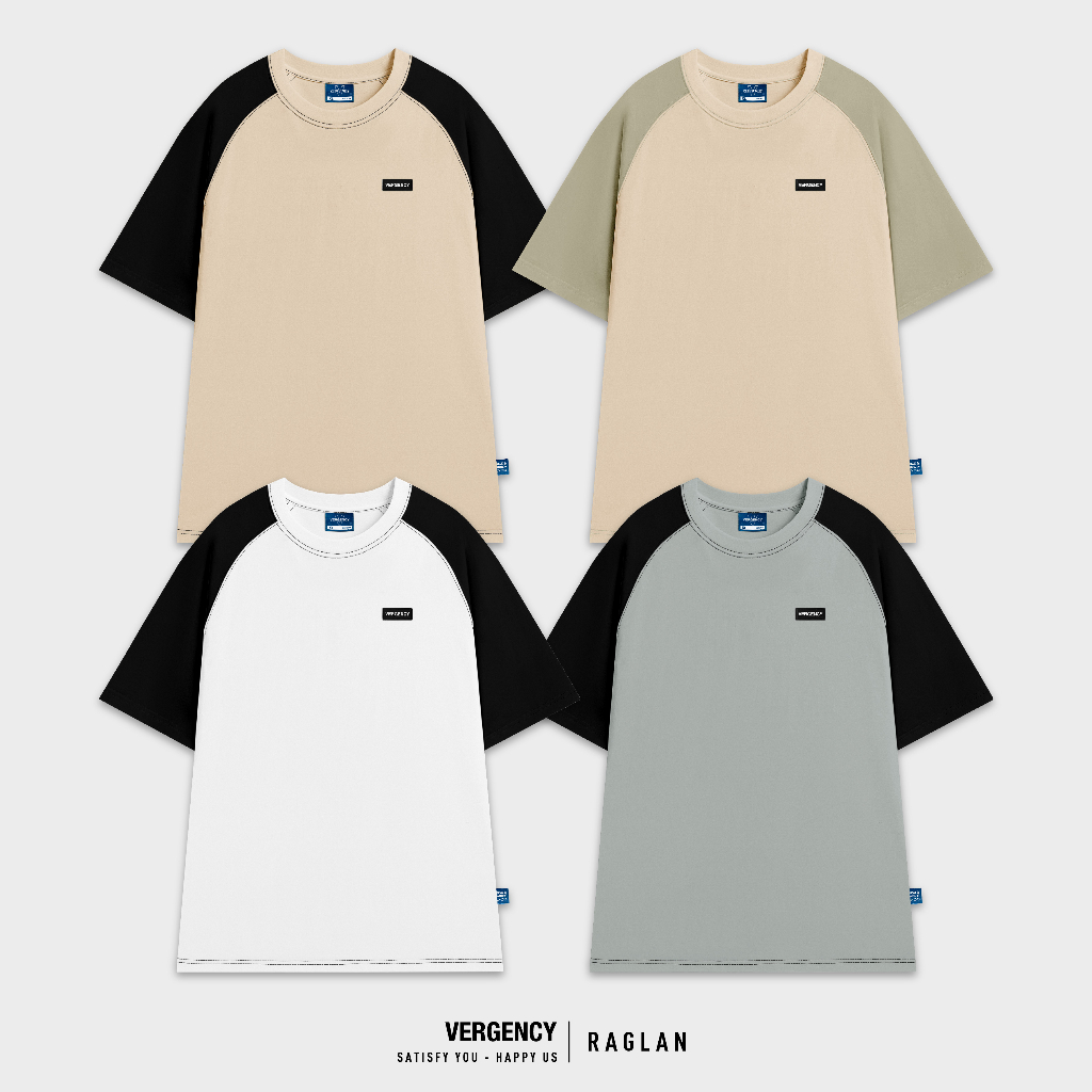 [lazsohot1 -20% đơn 99K] Áo thun Vergency nam nữ Raglan/ Gray, white, begei