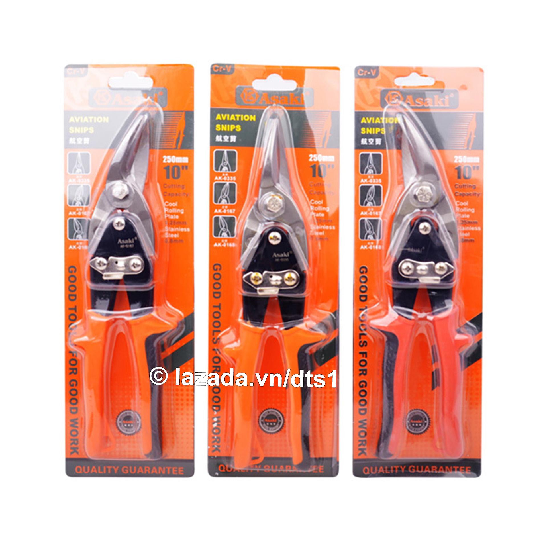 Kéo cắt tôn (tole) CR-V Asaki 10inch/250mm (Cong trái - Thẳng - Cong Phải)