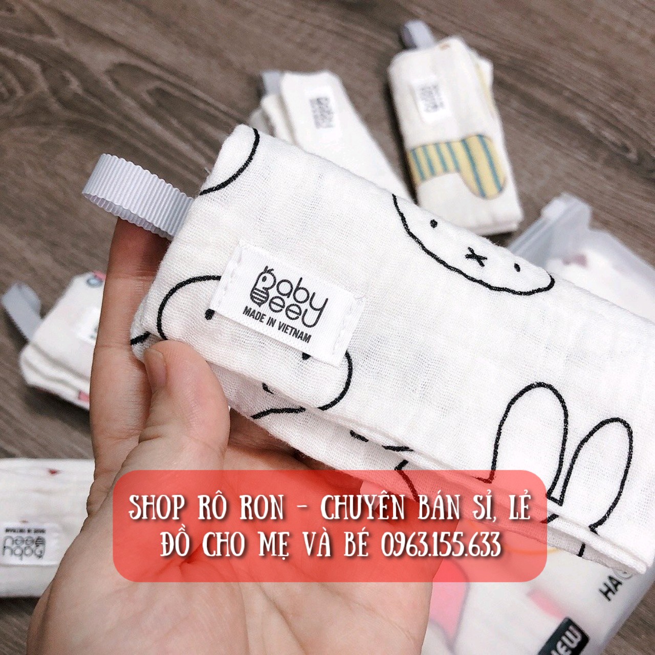 SET 5 KHĂN XÔ SỮA ORGANIC CAO CẤP BABY BEE