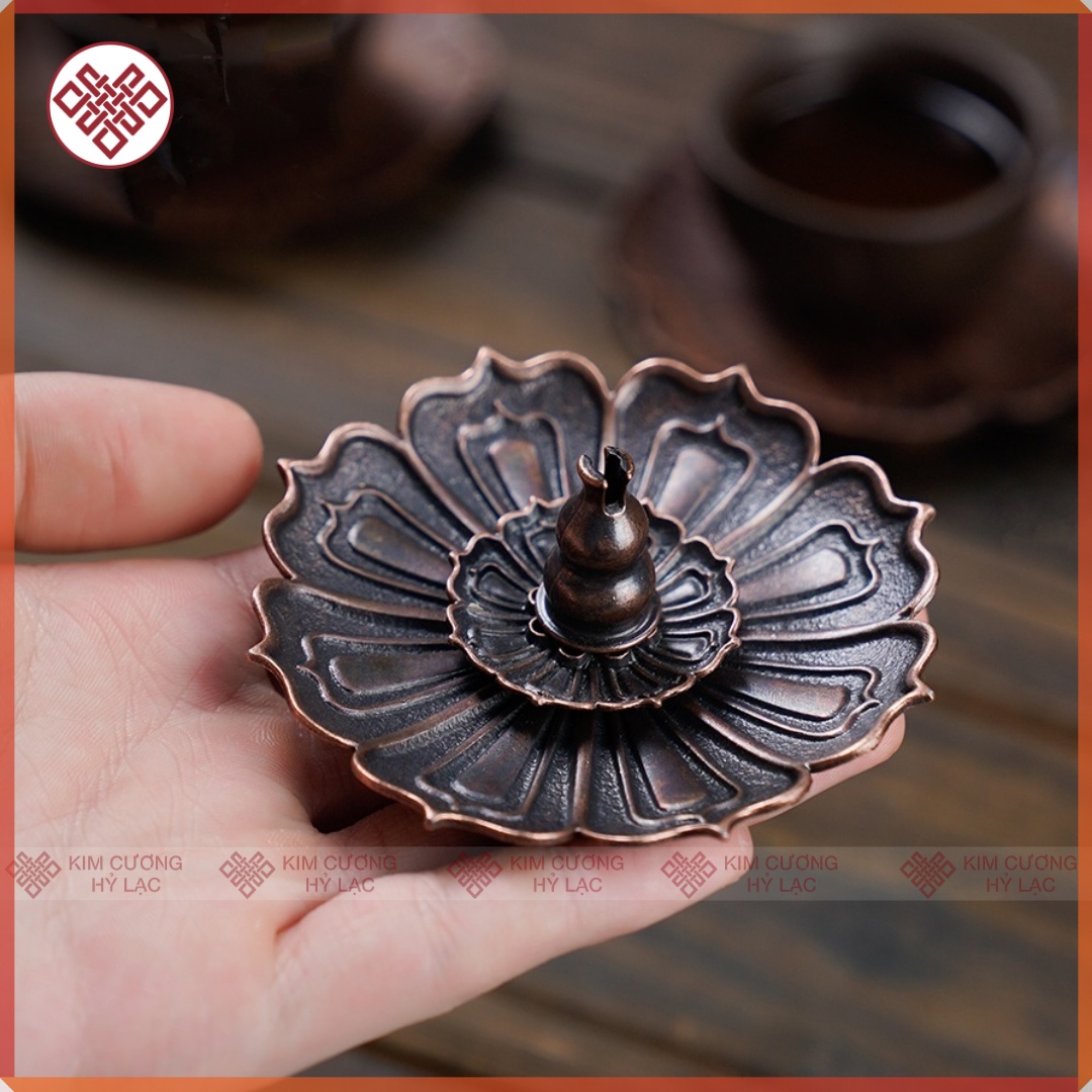 Đế Cắm nhang [Kim Cương Hỷ Lạc] hình hoa Sen