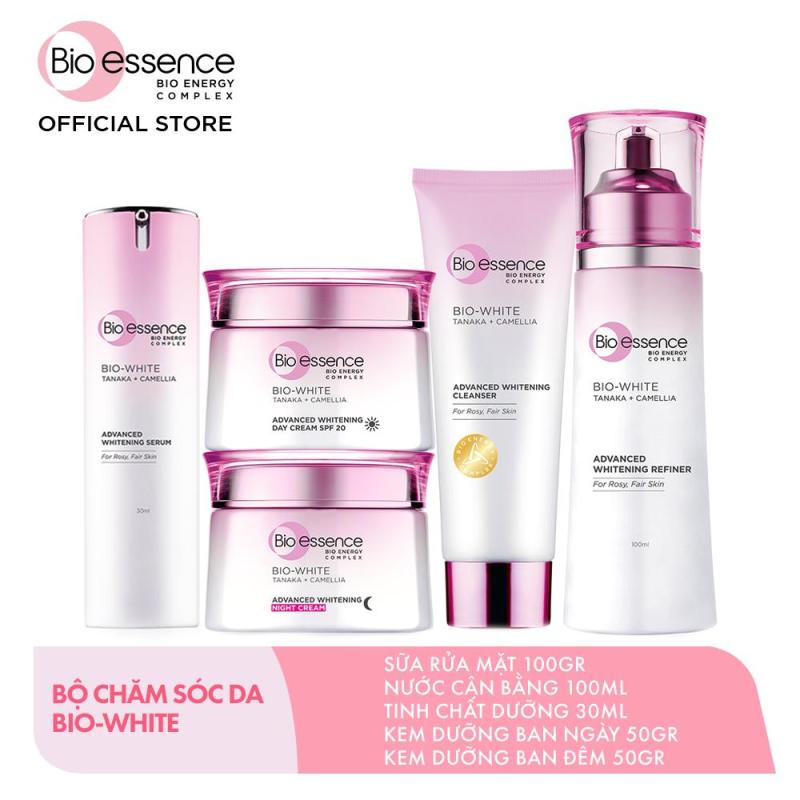Bộ Chăm sóc da Bio-White (Sữa rửa mặt 100gr + Nước cân bằng 100ml + Tinh chất dưỡng 30ml + Kem dưỡng ban ngày 50gr + Kem dưỡng ban đêm 50gr)