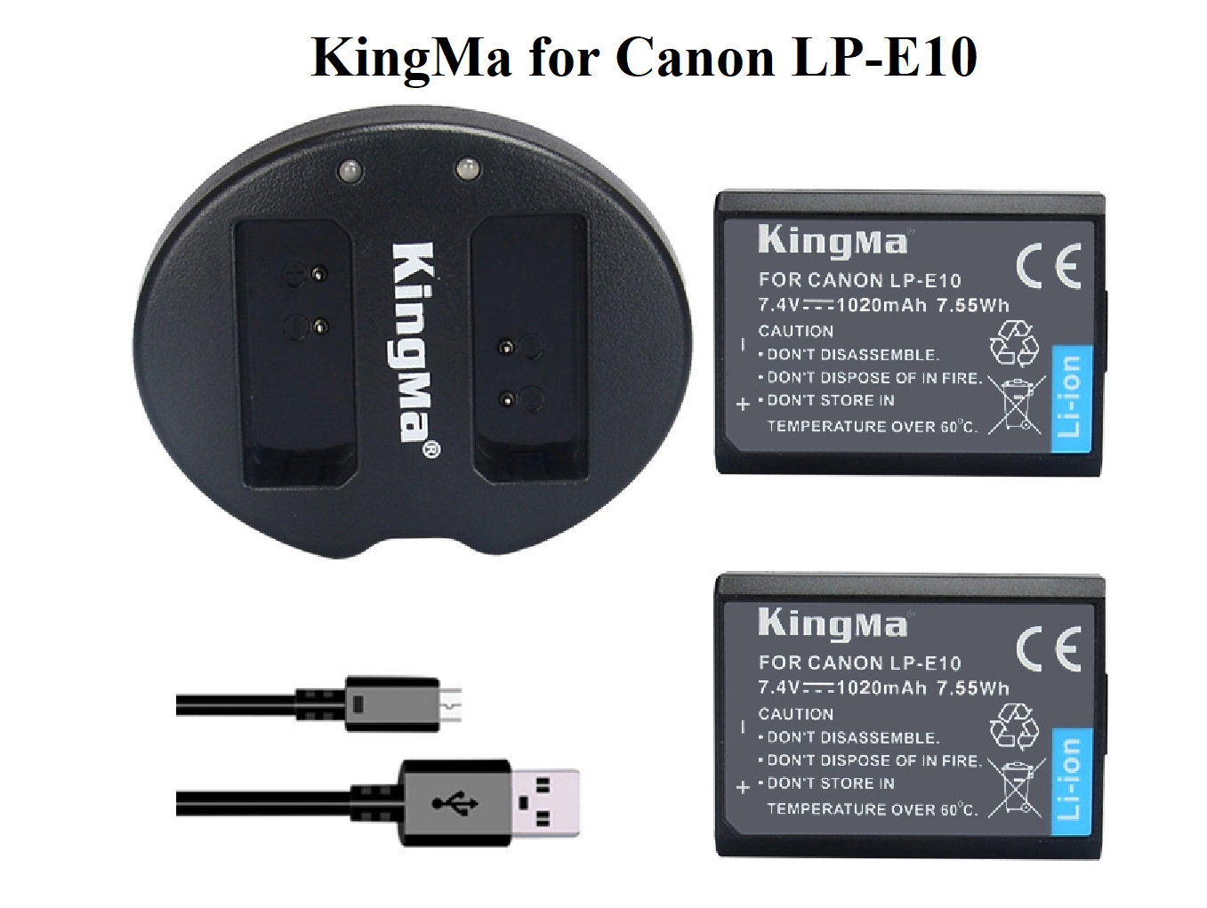 Bộ 02 Pin & 01 Sạc máy ảnh KingMa LP-E10