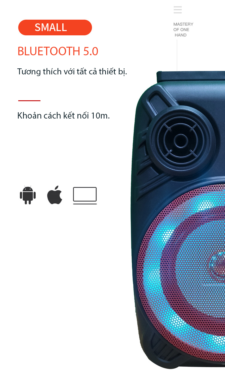 Loa Bluetooth Karaoke Bluetooth 1206 Tiện lợi Âm to Bass Mạnh Cực đã- Loa bluetooth không dây giá rẻ- Loa Karaoke Tại Nhà Thiết Kế Bắt Mắt