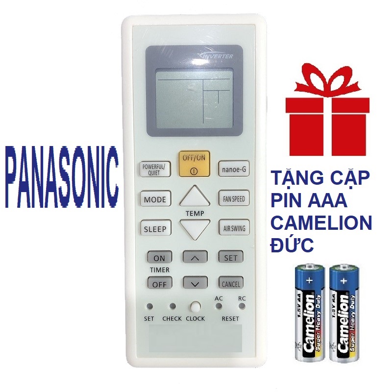 [HCM]Remote Điều Khiển Cho Máy Lạnh Điều Hòa PANASONIC dòng PUxUKH NxUKH (Tặng pin)