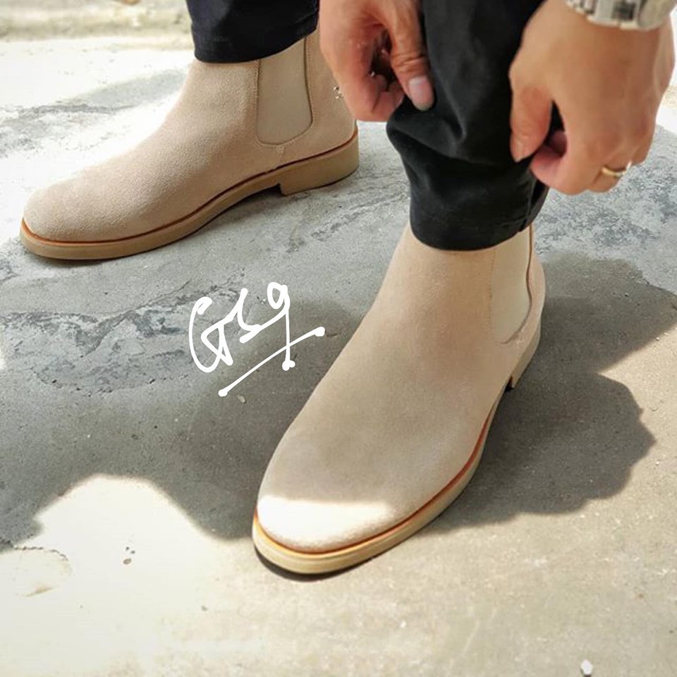 Giày Chelsea Boots Tan Da Lộn Cao Cấp