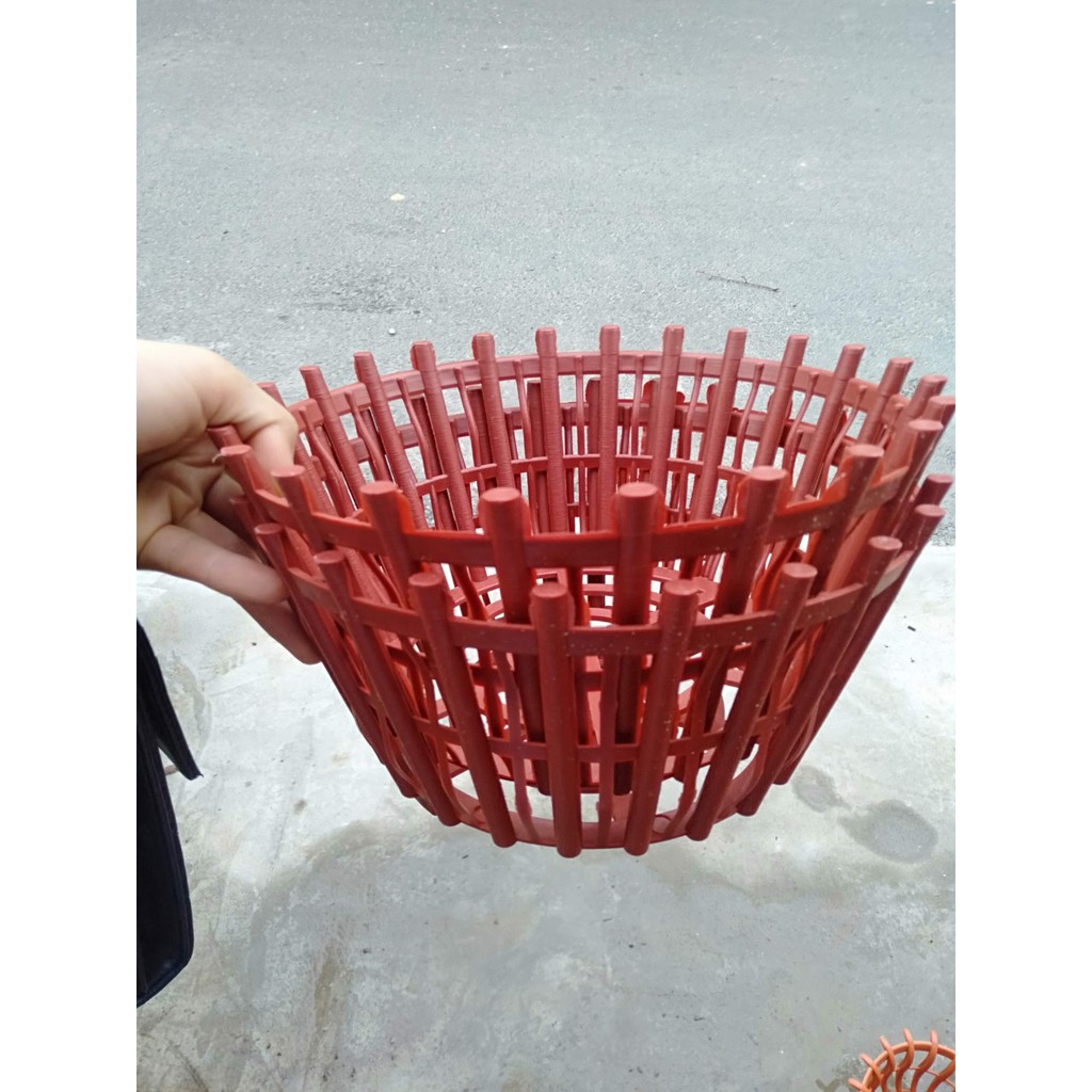 Combo 10 chậu nhựa giả gỗ trồng lan phi 25 - chịu nắng tốt