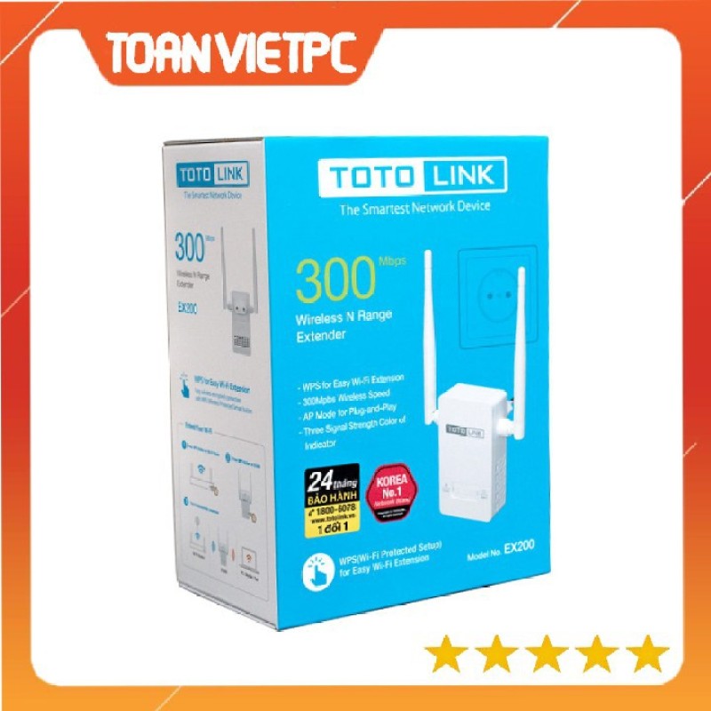 Bảng giá Thiết bị tăng cường sóng wifi Totolink EX200 TOANVIETPC Kích sóng totolink ex200 - EX200 Phong Vũ