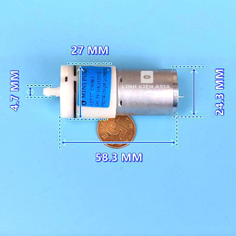 Máy Bơm sủi Oxy Mini 370 5V-6V - máy bơm oxy bể cá, nuôi thủy sản