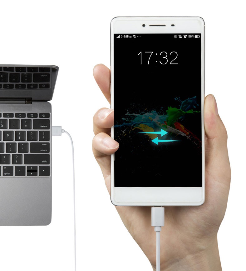 Cáp sạc Romoss CB05 Micro USB V8/2.1A (Trắng) Loại Dài 1m và Dài 0.3m