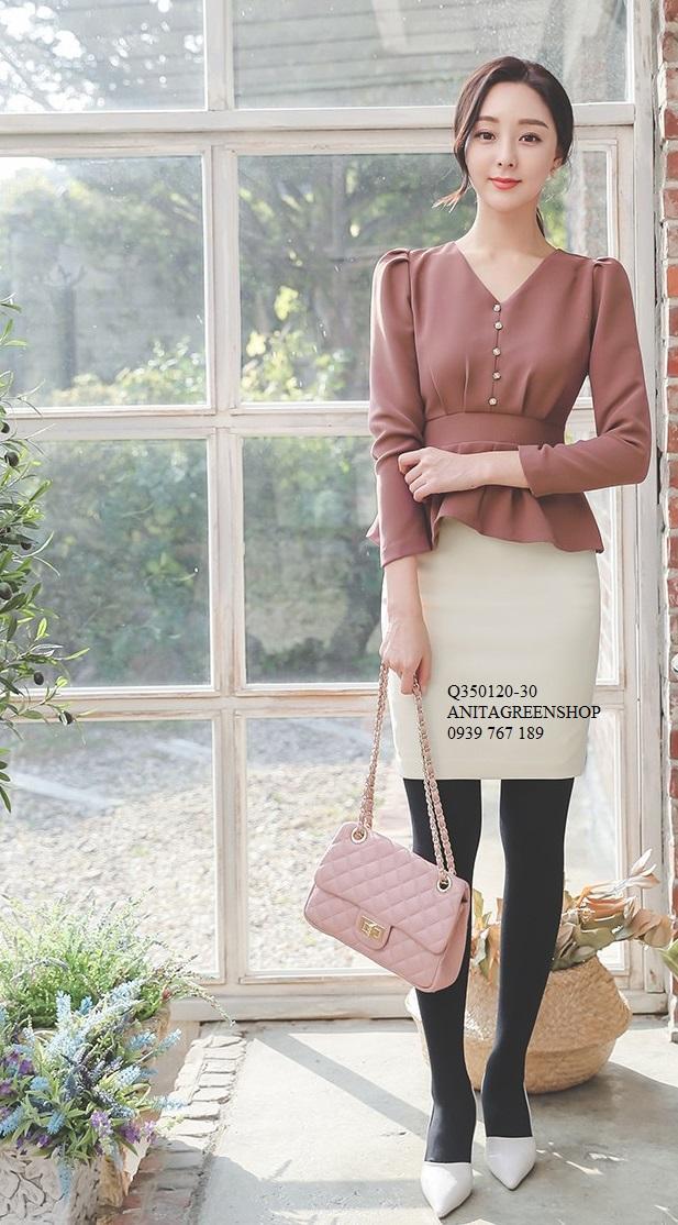 Q350120 áo peplum công sở