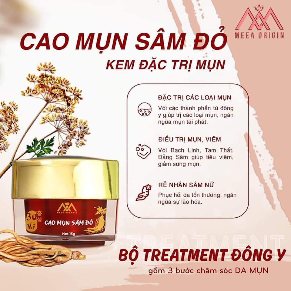 [HCM]Cao Mụn Sâm Đỏ (15g/hộp) Chính Hãng Meea Oranic