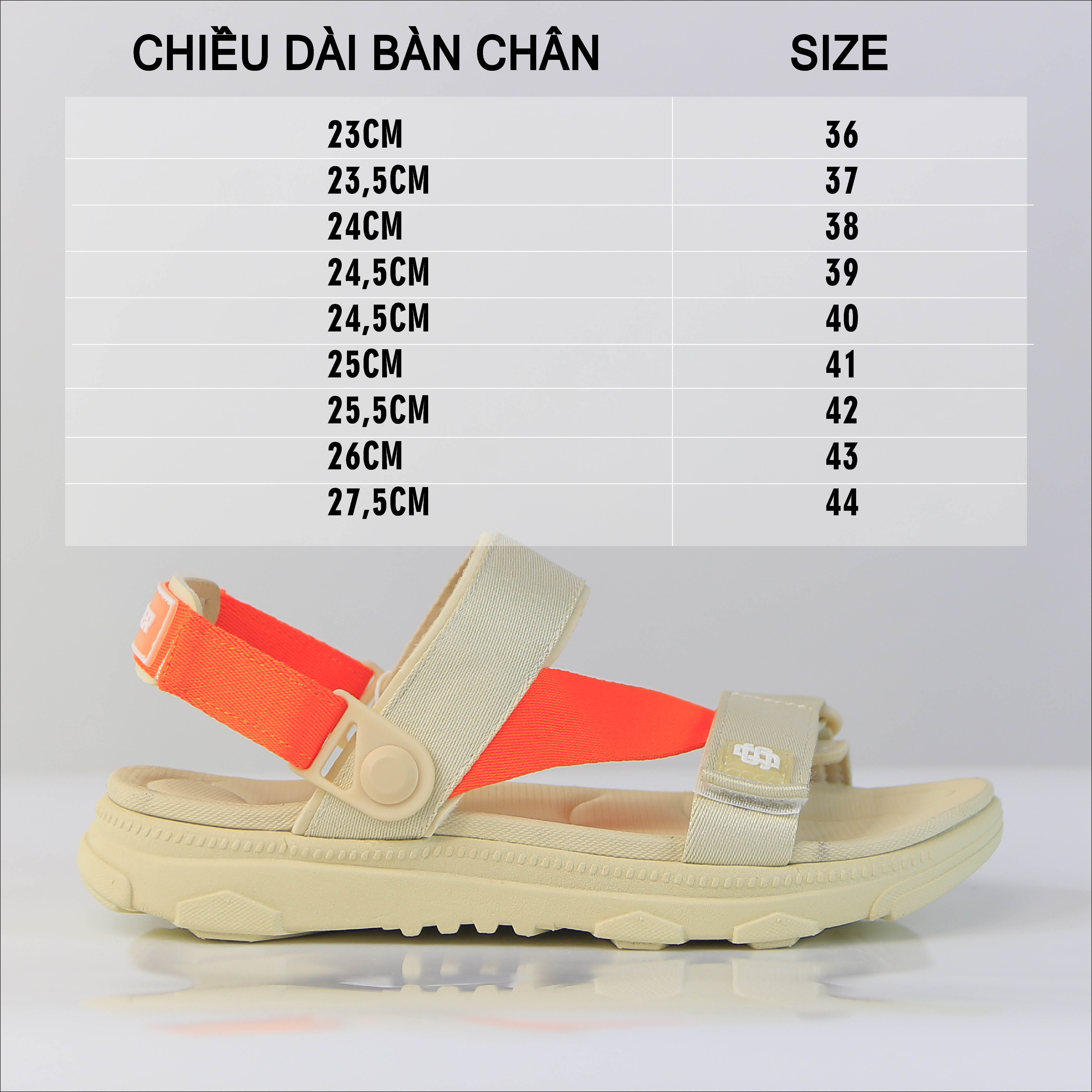 Giày Sandal SYNDER SD2 Màu Be Cam [ kèm hộp + vớ ]