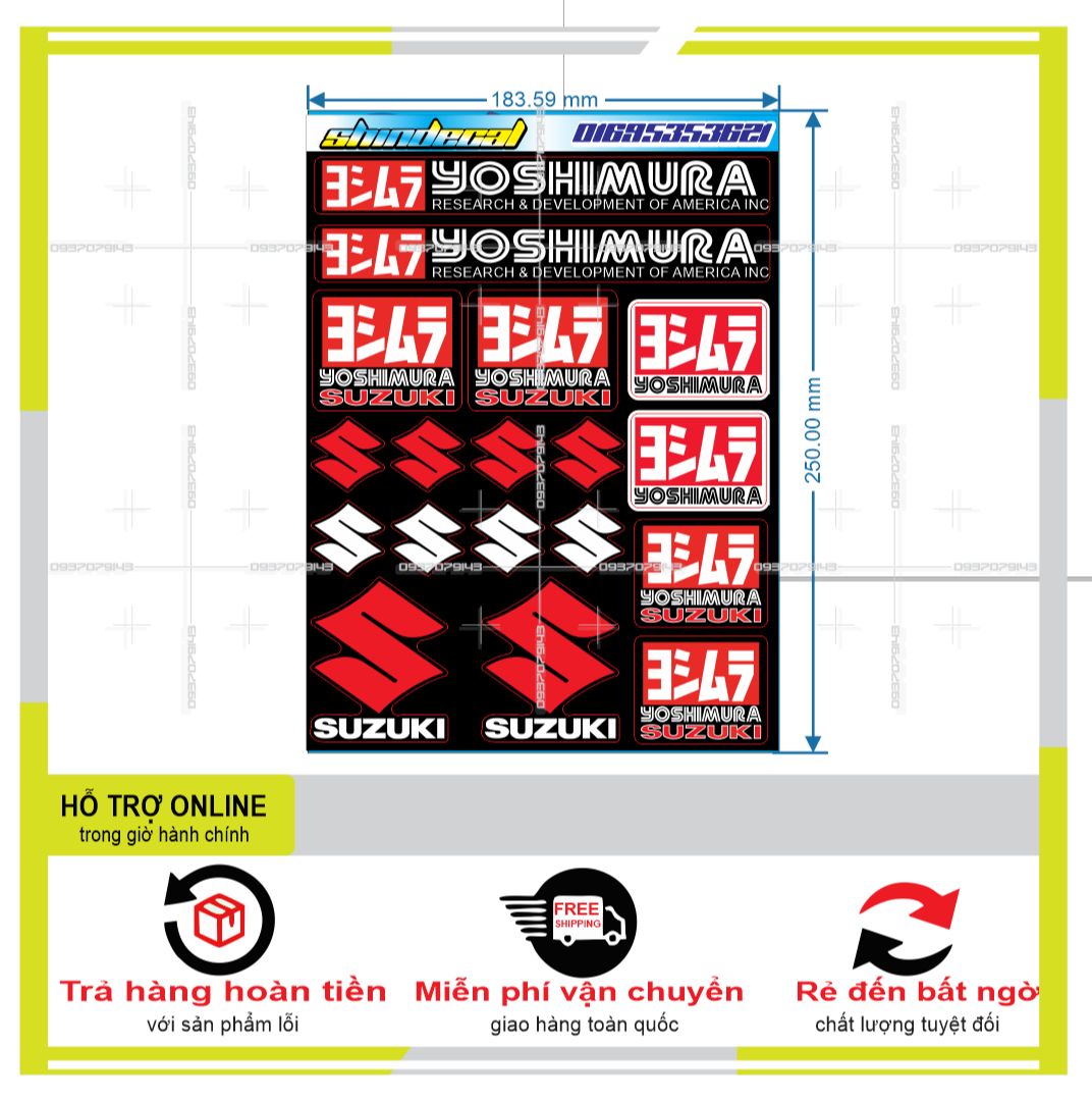 LOGO STICKER YOSHIMURA  { PHỤNG DECAL }