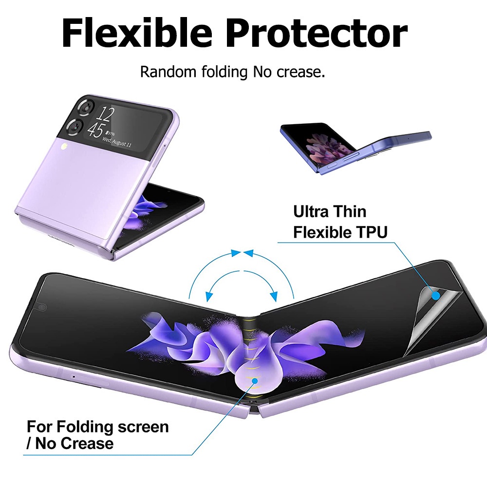 Miếng Dán Hydrogel Mềm Nhám Linh Hoạt Bảo Vệ Màn Hình Trước / Sau Cho Samsung Z Flip5 4 Flip3 Z Flip 3 2 1