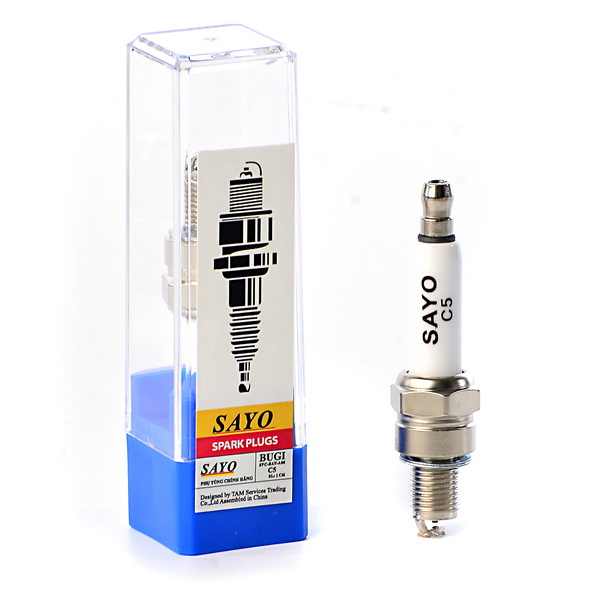 Hộp 10 cái Bugi C5 (SAYO) Bugi chân ngắn đánh lửa đều, tốt