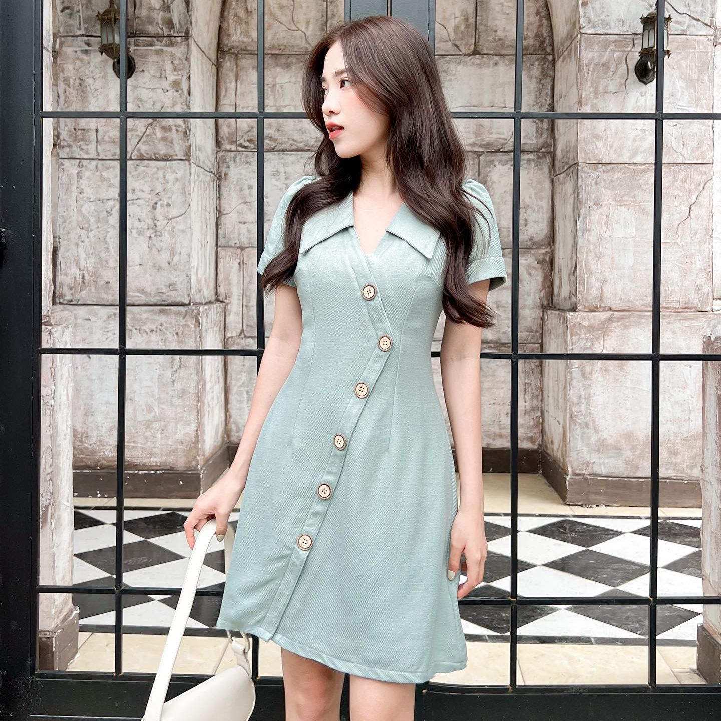 Đầm WENDY - Đầm cổ chữ V đắp chéo