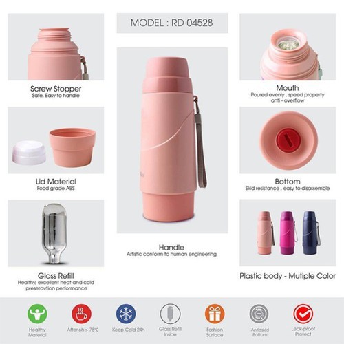 Phích Nước giữ nhiệt Mini Rạng Đông 450ml [Giữ Nóng 12 Giờ,lạnh 24 giờ]