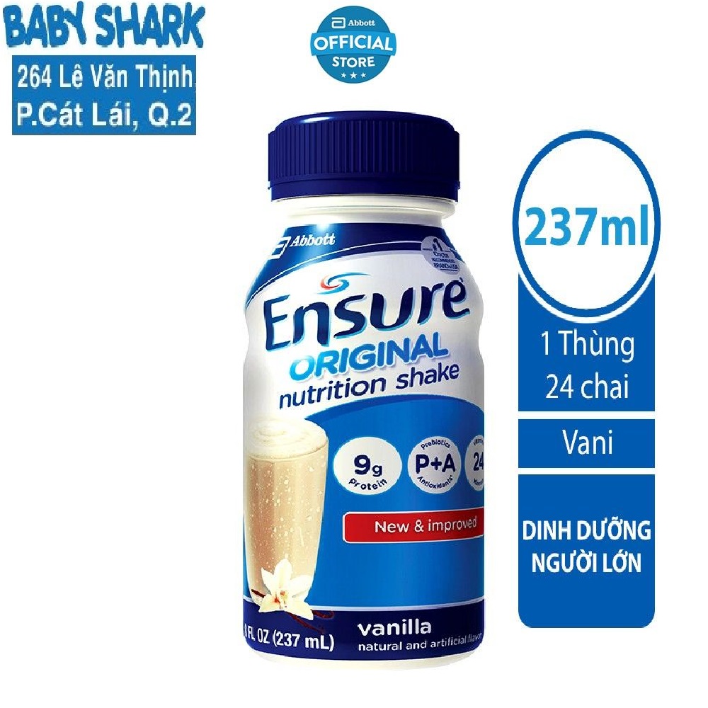Ensure Original Vani 237ml (24 Chai/Thùng)