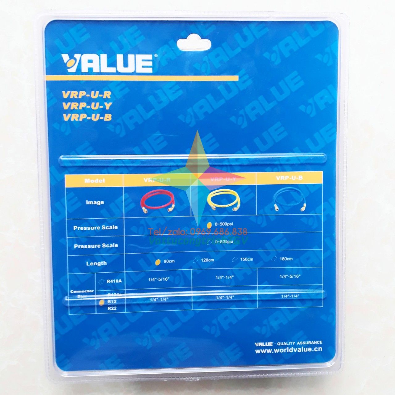 Bộ 03 dây nạp Gas R22 VALUE dài 90cm