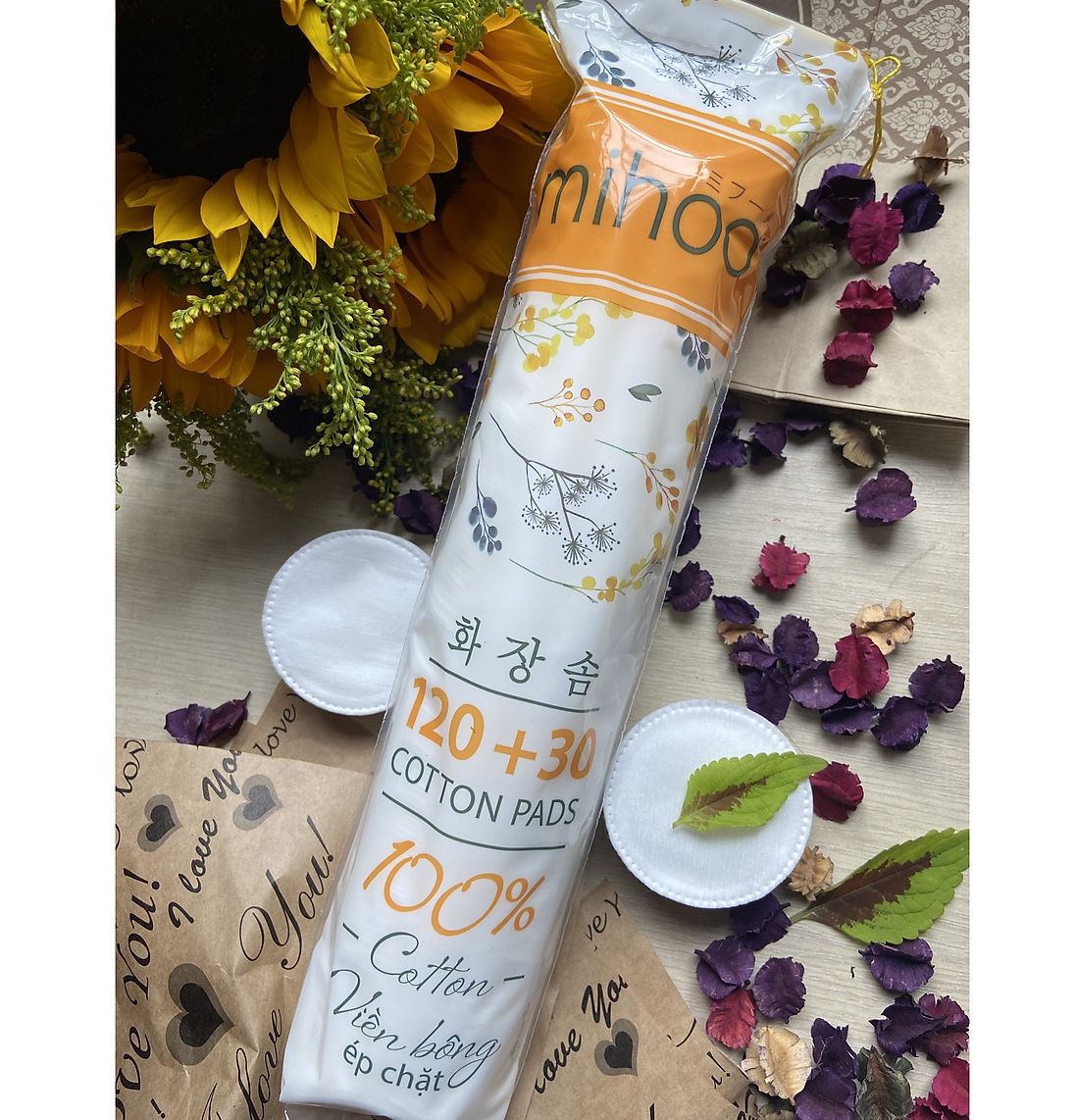 Bông tẩy trang Mihoo - 150 miếng