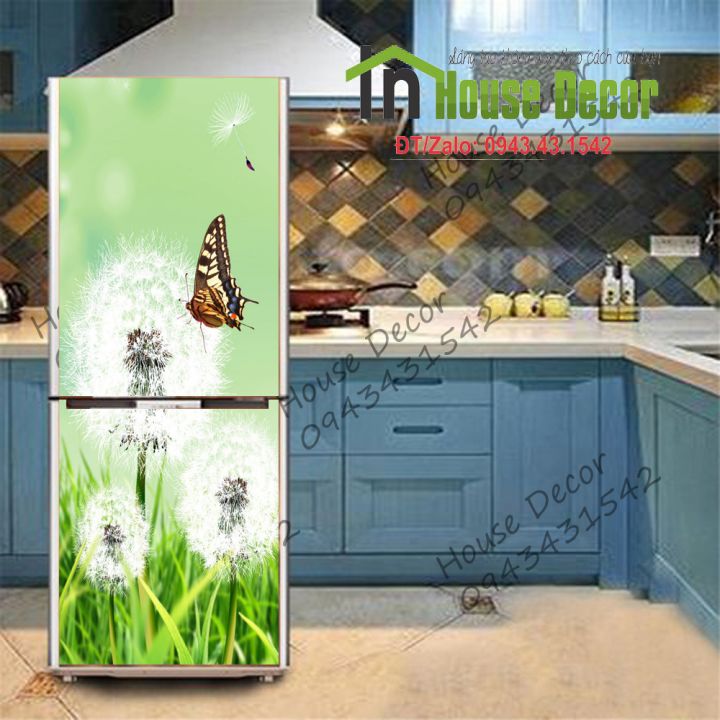Miếng DECAl Bóc Dán Tủ Lạnh - Phù Hợp Mọi Loại Tủ (Mẫu bồ công anh 3)