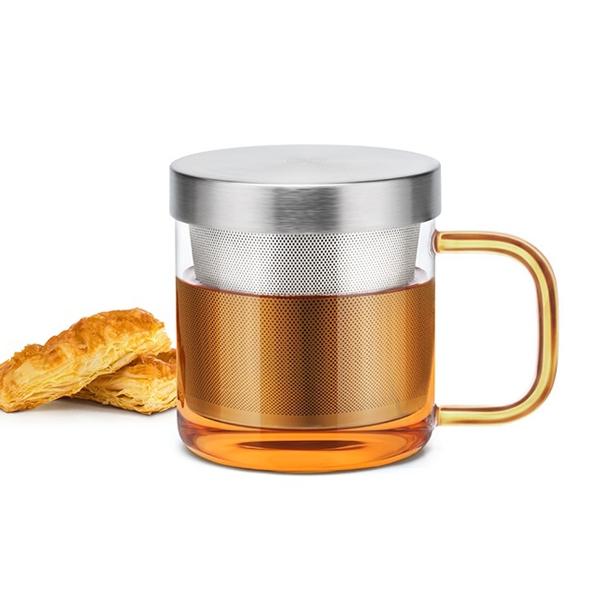Glass tea cup with stainless filter Samadoyo S049B  - 350ml/ 500ml