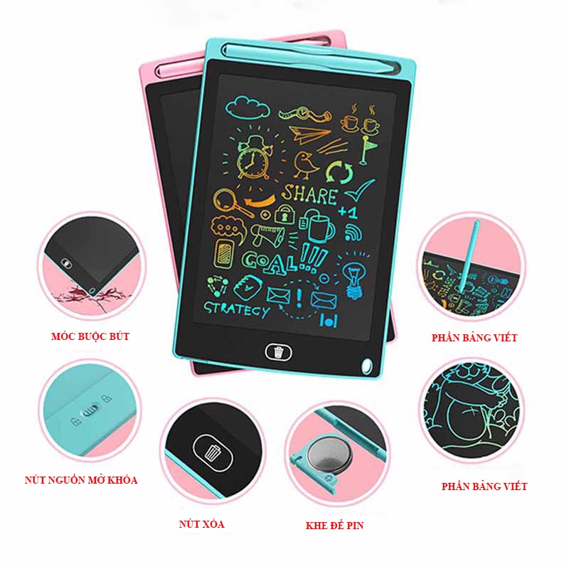 Bảng vẽ tự xóa thông minh cho bé 8.5 inch