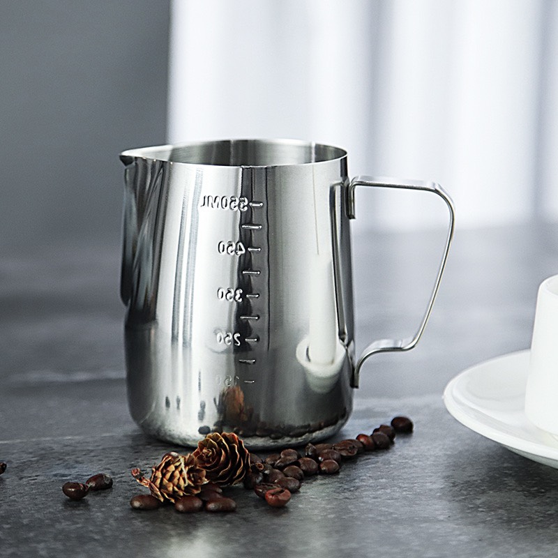 Ca Đánh Sữa Inox Cao Cấp #304 [ Có Vạch Chia ]