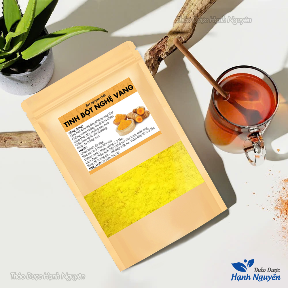 Tinh bột nghệ vàng 100g, nguyên chất, hỗ trợ giảm đau dạ dày, tốt cho tiêu hóa, đắp mặt nạ dưỡng da