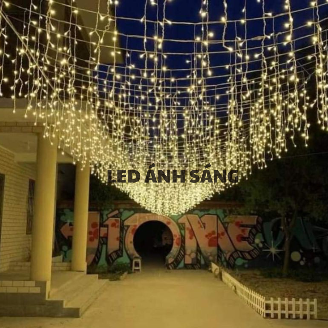 Bộ đèn LED rèm thả màn trang trí ngoài trời