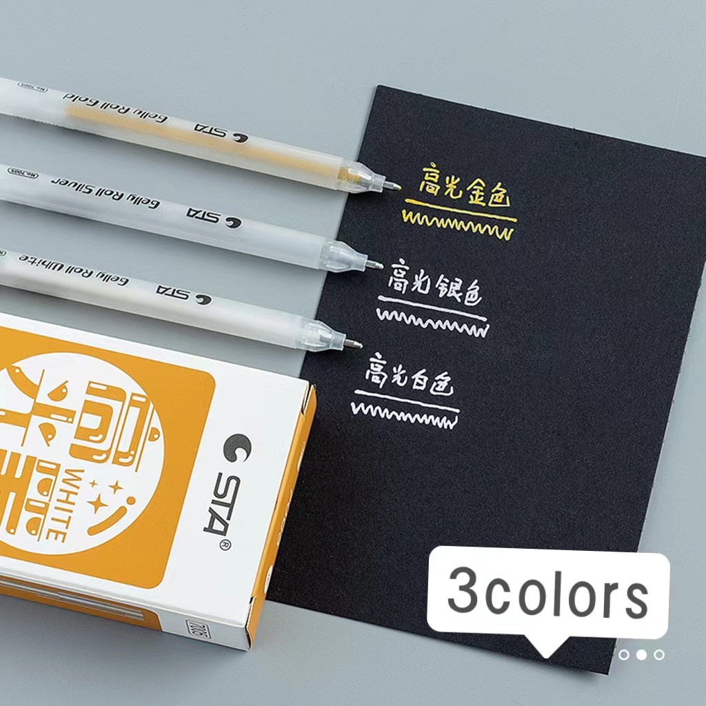 Bút gel trắng/ bút nhũ vàng/ nhũ bạc sta gelly roll - ngòi 1mm