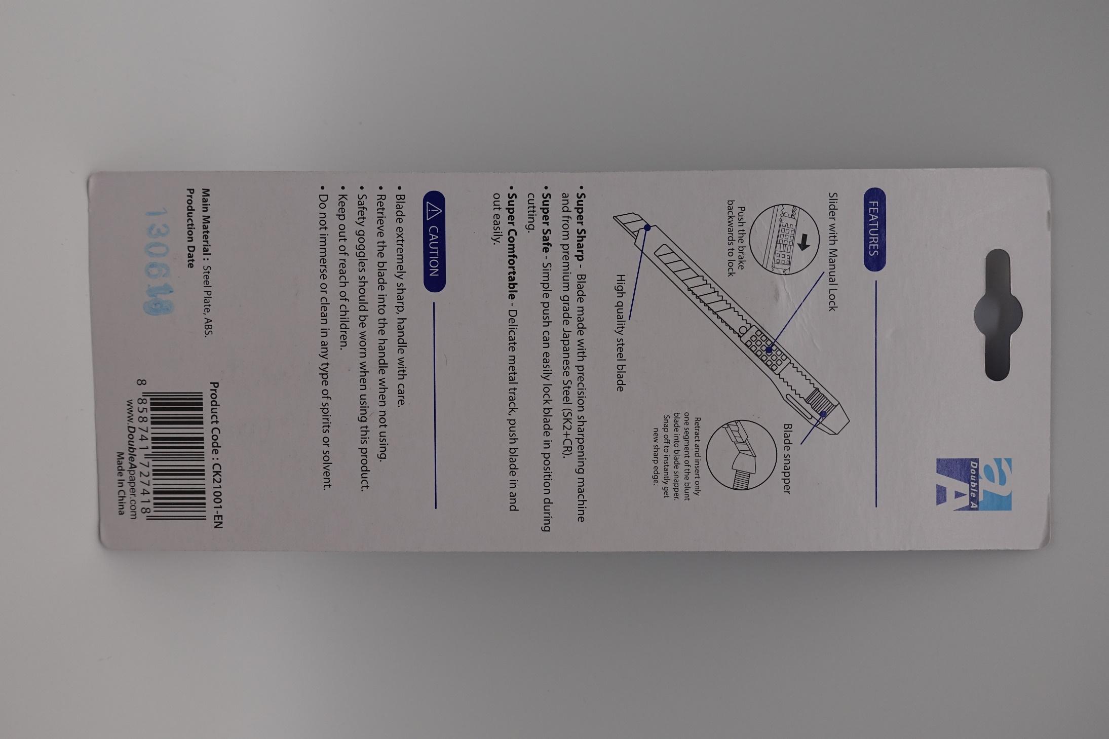 Double A Dao Rọc Giấy Thông Minh - Lưỡi Dao 9mm (4 Cái)