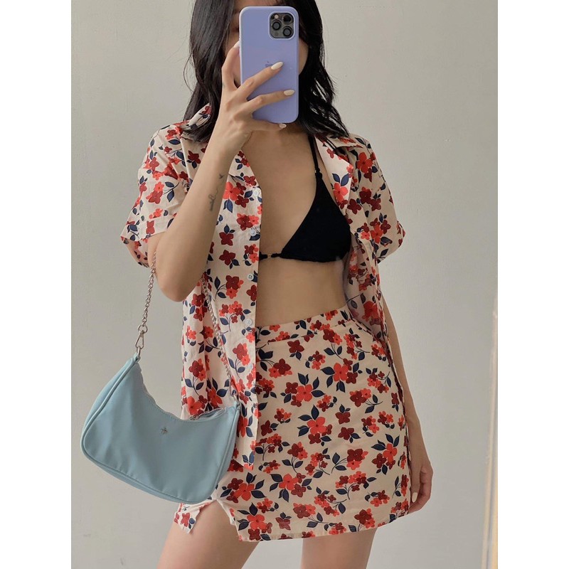 Áo somi hoa