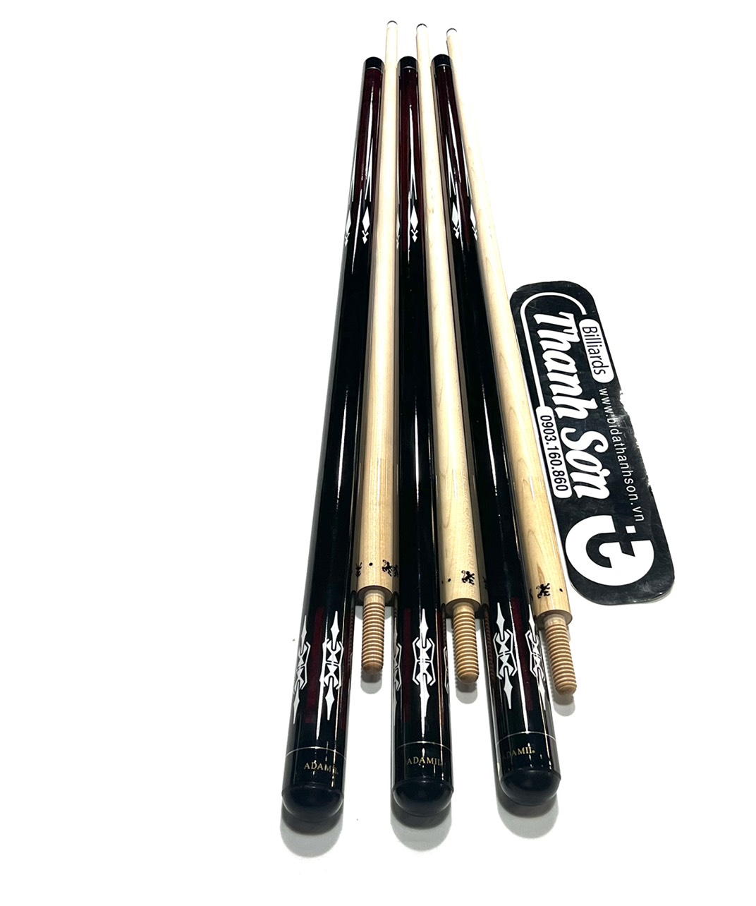 Combo Bida Líp3c ren gỗ - ( đầu Adam phíp Adam)tặng Bao cơ + Bao tay