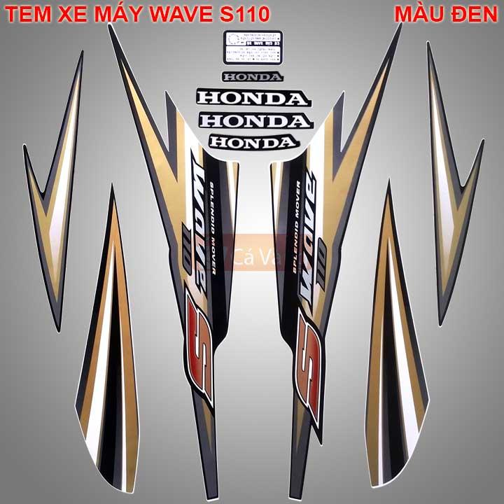 [HCM]Tem xe máy Wave S110 MÀU ĐEN chất lượng