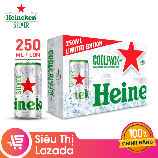  tin tức Thùng 24 lon bia Heineken Silver Coolpack 250ml/lon  sản phẩm cầm tay 1412840063_VNAMZ-5845375062