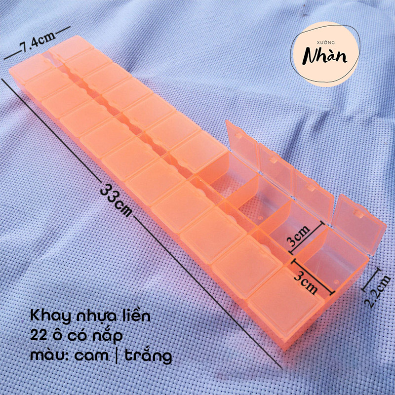 Hộp nhựa chia nhiều ngăn nhỏ đa năng có nắp đậy | Hộp nhỏ đựng trang sức, linh kiện, phụ kiện - đính liền