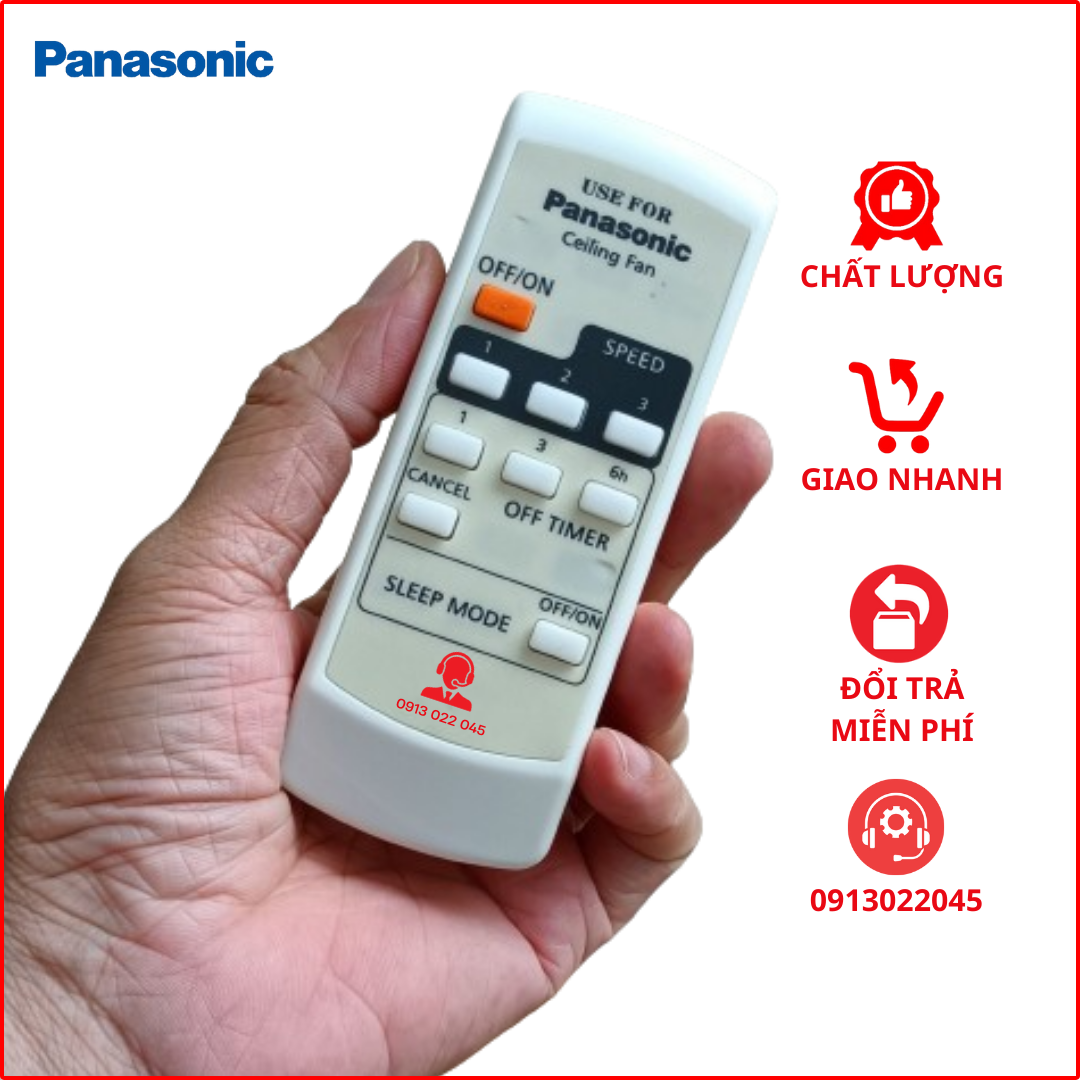 Điều khiển quạt trần 4 cánh Panasonic.