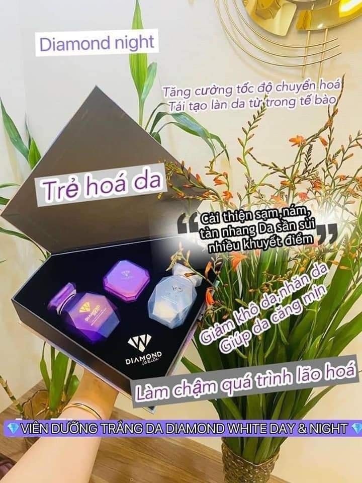 viên uống dưỡng da Diamond White day & night