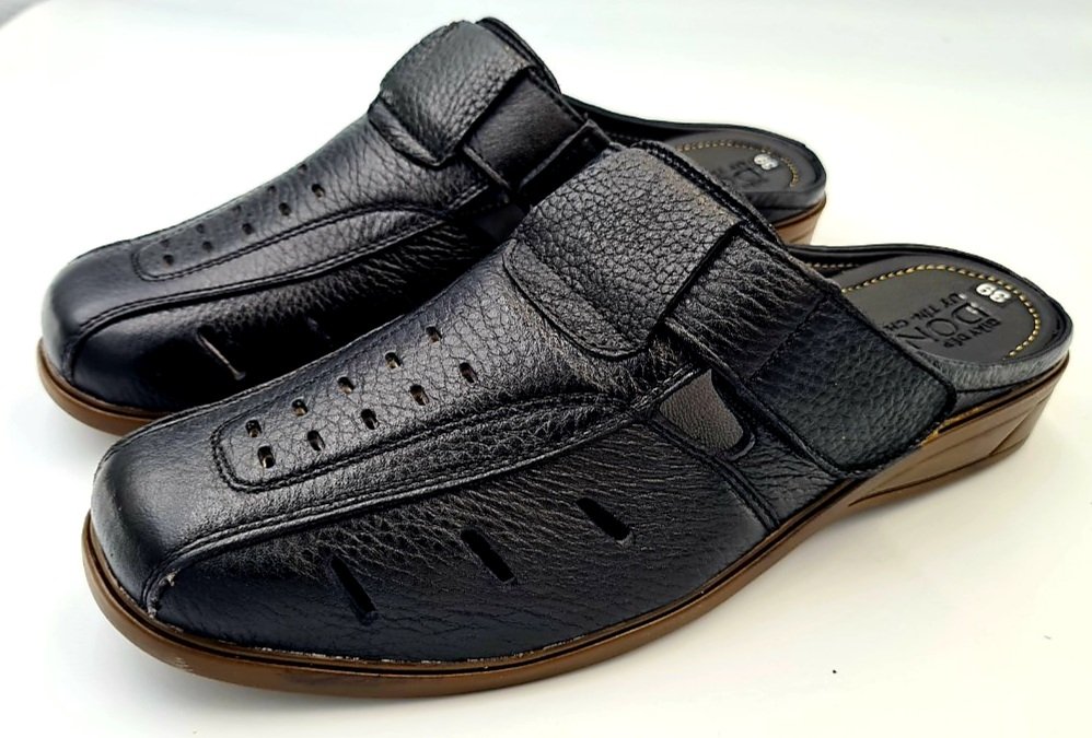 [HCM]GIÀY LƯỜI NAM DA BÒ NTB105 (ĐEN NÂU)