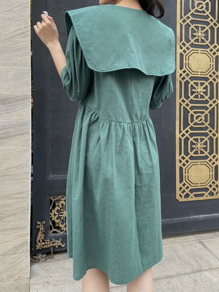 Đầm kiểu nữ màu xanh - Lovadova 22D09C001