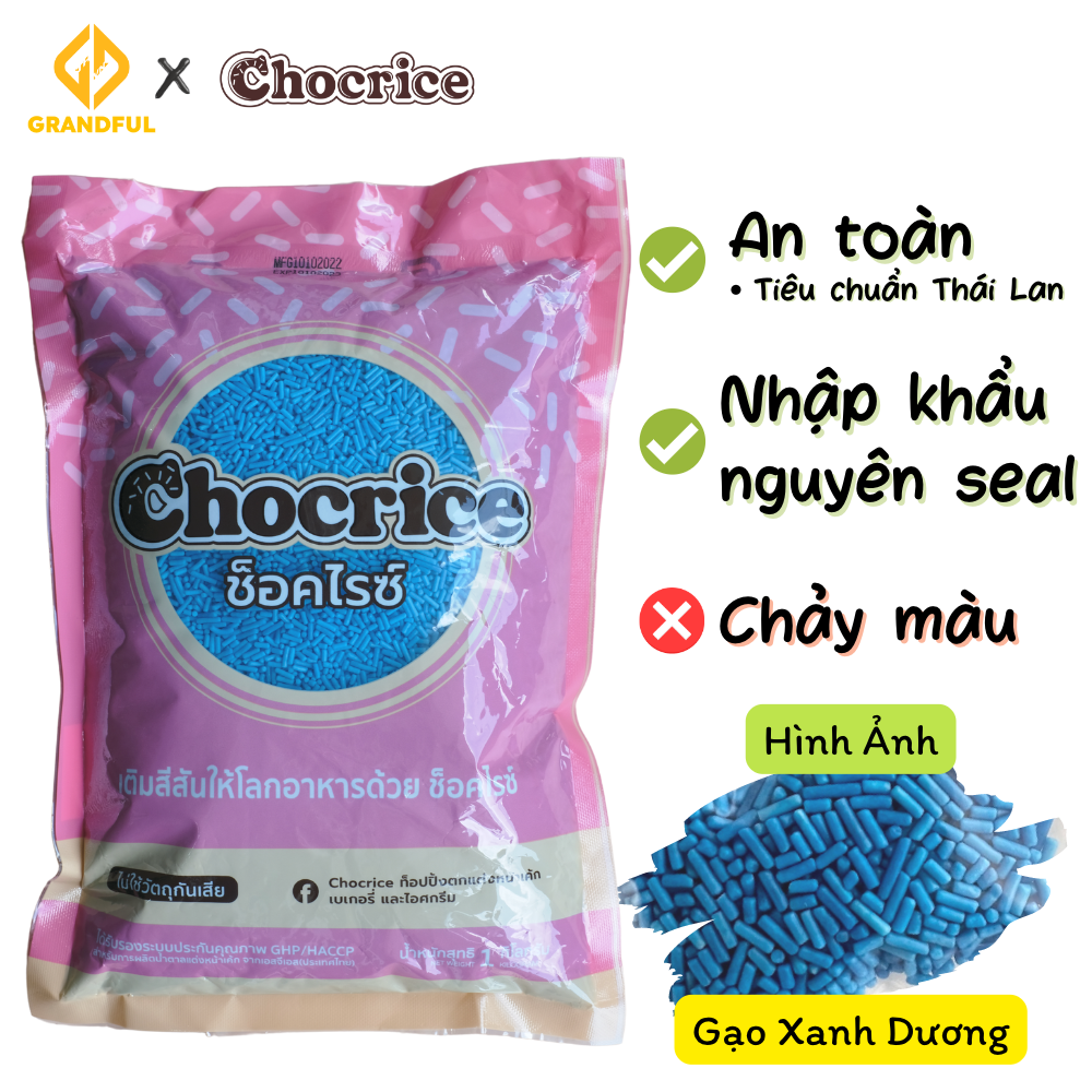 Cốm Màu CHOCRICE (Hình Gạo) 1kg Trang Trí Bánh Bakery
