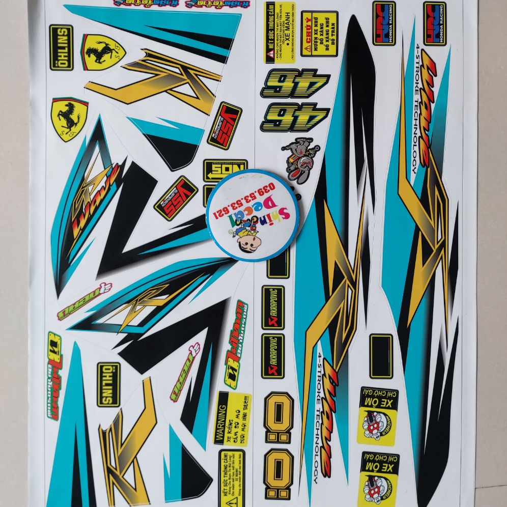 [HCM]Tem wave R 2016 xanh ngọc tặng logo