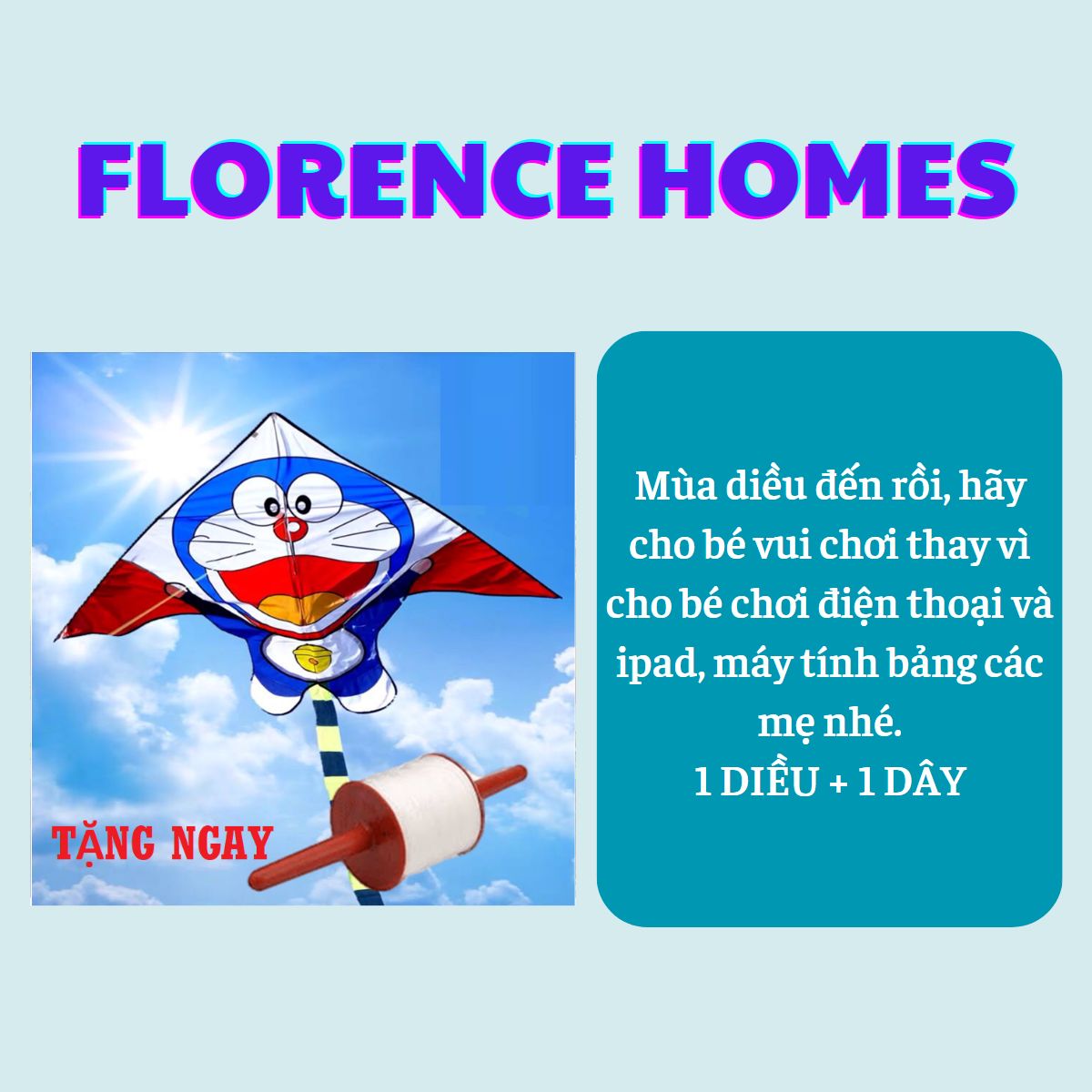 [FLORENCE HOMES] Bộ Đồ Chơi Thả Diều Hình Đôrêmon Phượng Hoàng Bướm Đại Bàng... Tặng Kèm Dây Thả Diều lớn - Trò Chơi Dân Gian Thú Vị Ngày Hè Ba Mẹ Có Thể Cùng Chơi với Con (giao mẫu ngẫu nhiên)