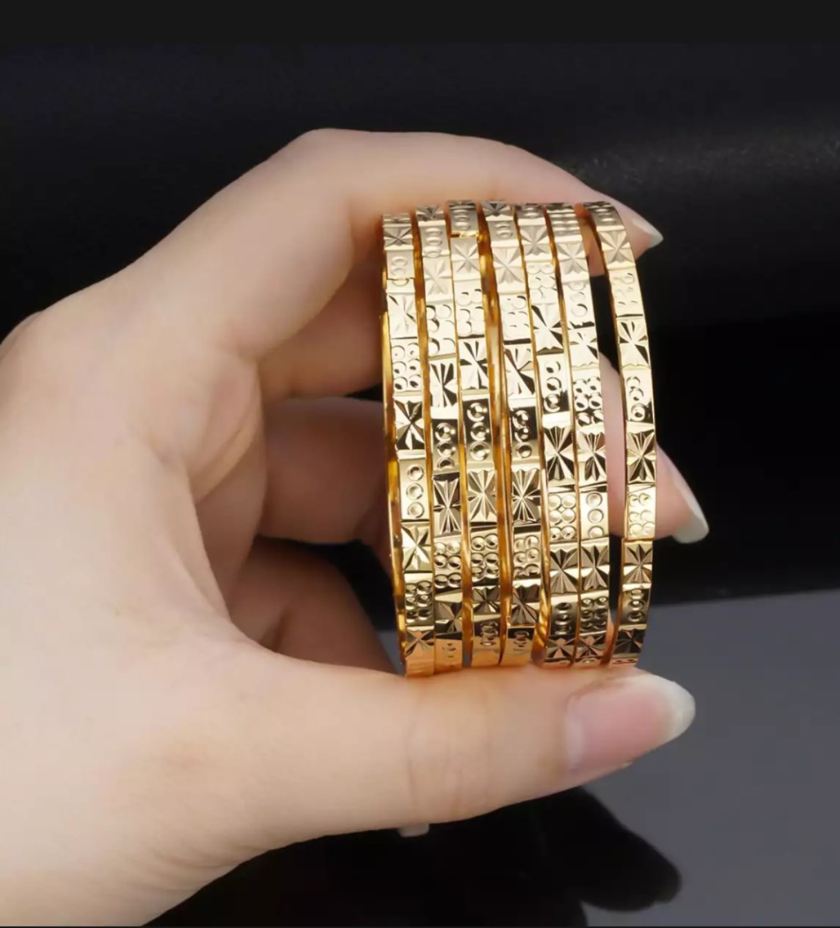 Bộ xi men 7 chiếc mạ vàng 18k cao cấp - khóa thường - cực bền không đen, không dị ứng mẫu 03.0804 - xi men đẹp, xi men bền màu