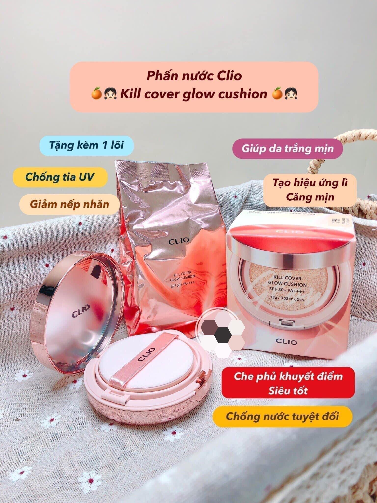 [HCM]SET PHẤN NƯỚC CLIO KILL COVER GLOW CUSHION SPF50+ PA+++