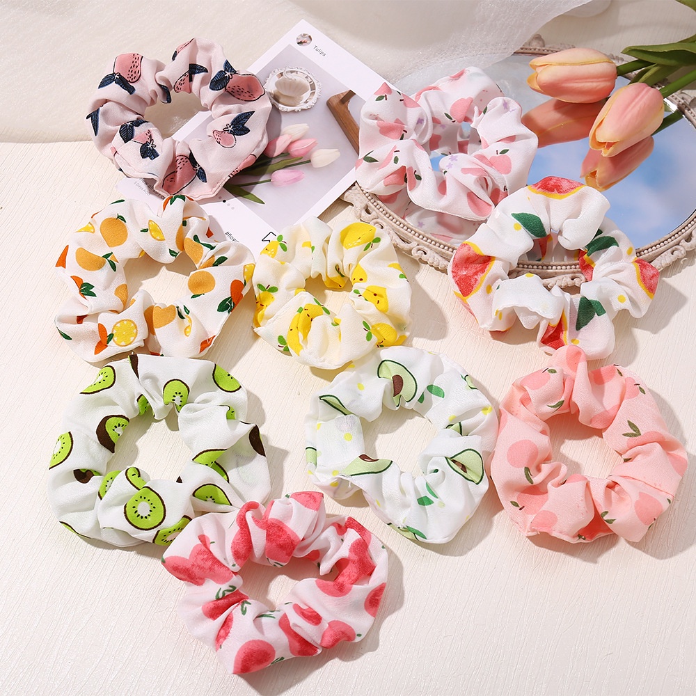 Dây Buộc Tóc Vải - Cột Tóc Scrunchies Hoa Quả Dễ Thương