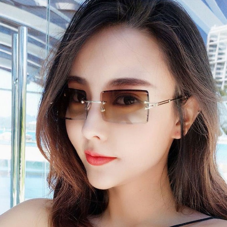 Kính mát nữ K09 -Kính mắt vuông thời trang Crnaira , Kính râm một mảnh